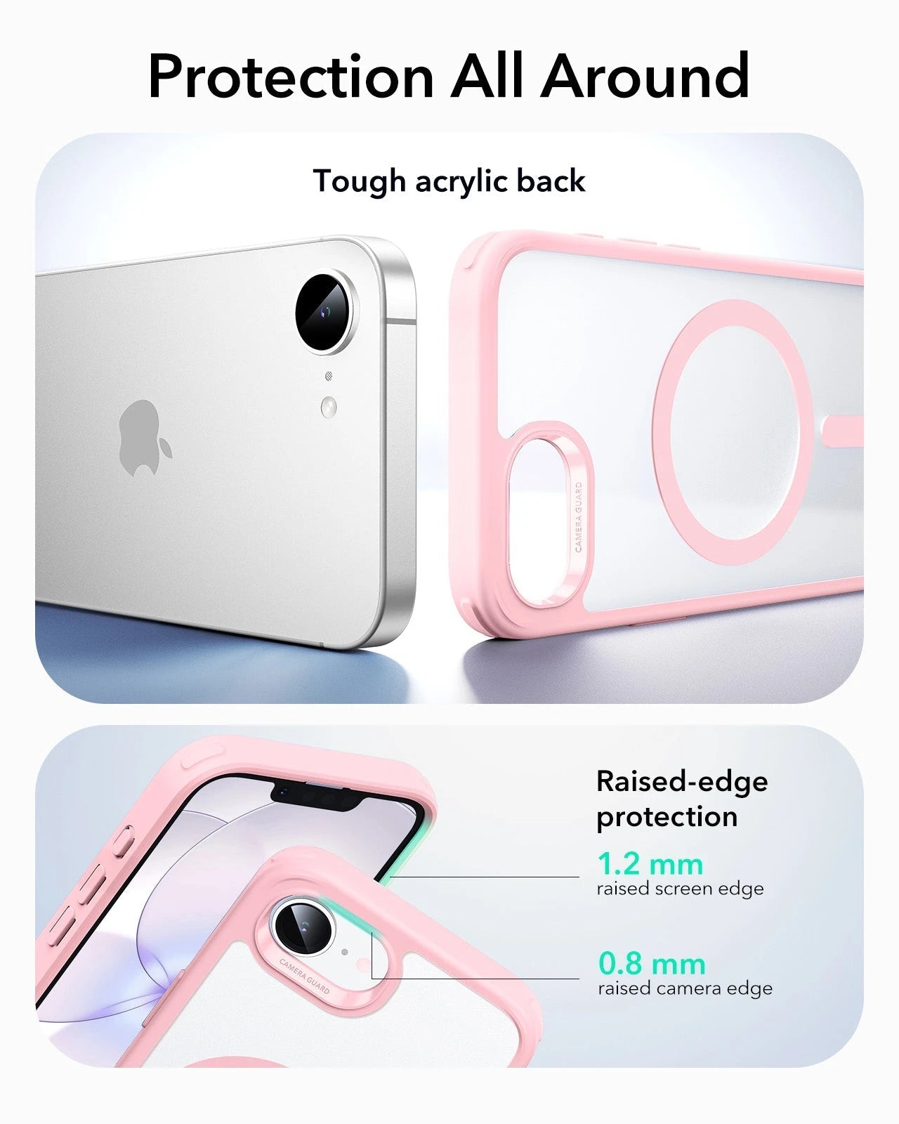 ESR iPhone 17e Classic Hybrid Magsafe Case Frosrted Light Pink Protection All Around