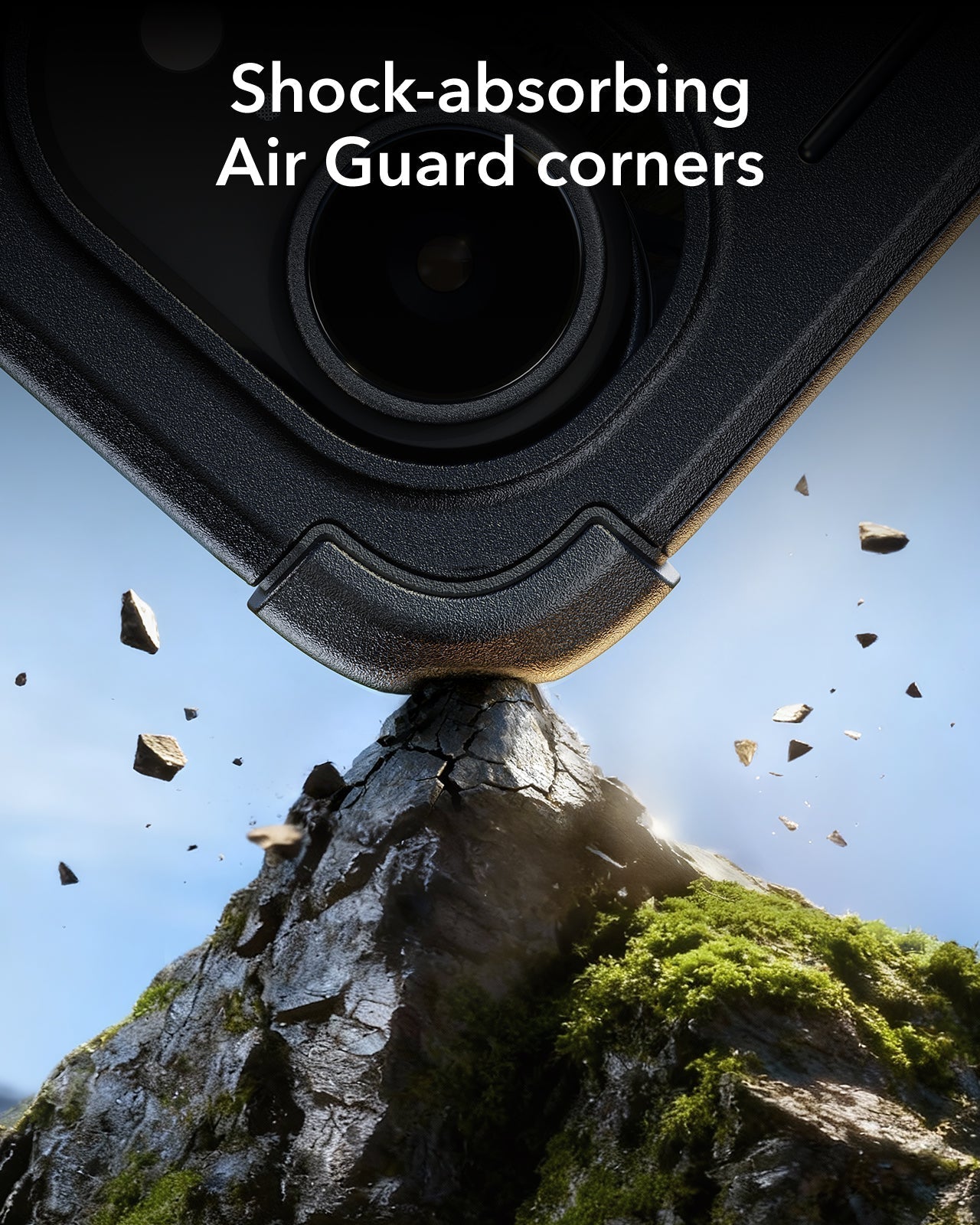 ESR iPhone 17e Cyber Tough Magsafe Case Black Shock-absorbing Air Guard corners