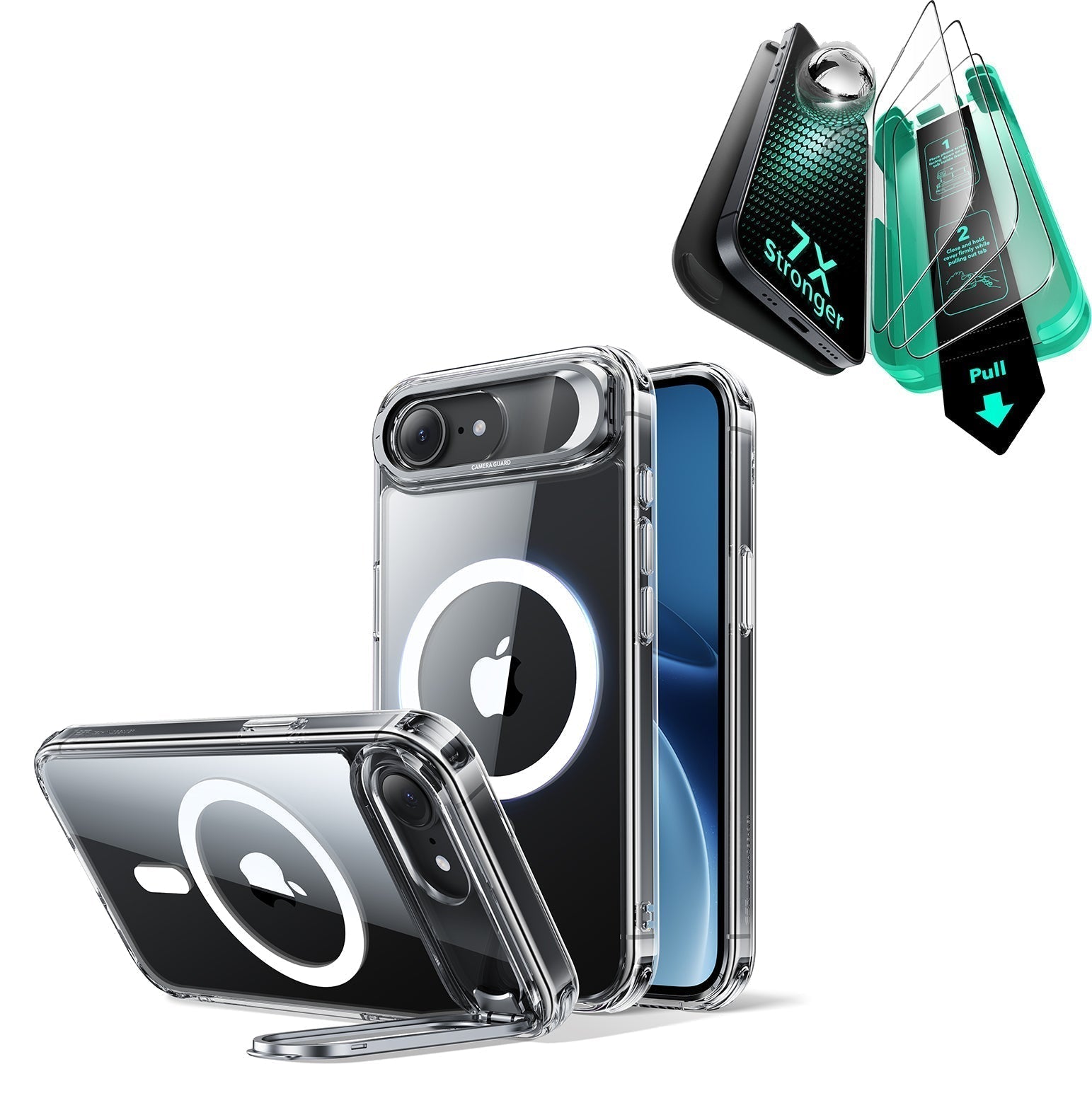 iPhone 17e Classic Hybrid Magsafe Case with Armorite Tempered Glass Screen Protecotr Clear