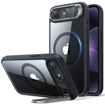 Best iPhone 17e Classic Hybrid Magsafe Case with Stand Clear Black