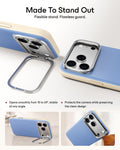 Misty Blue Vegan Leather iPhone 18 Pro Magsafe Case with Stand Made To Stand Out