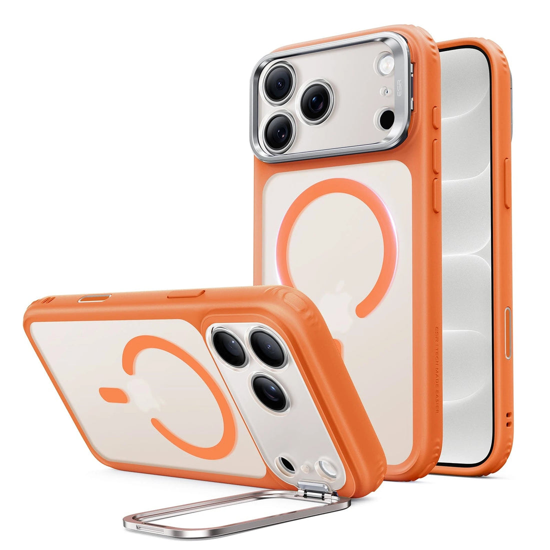 Frosted Orange iPhone 18 Pro Magsafe Slim Phone Case with Stand 