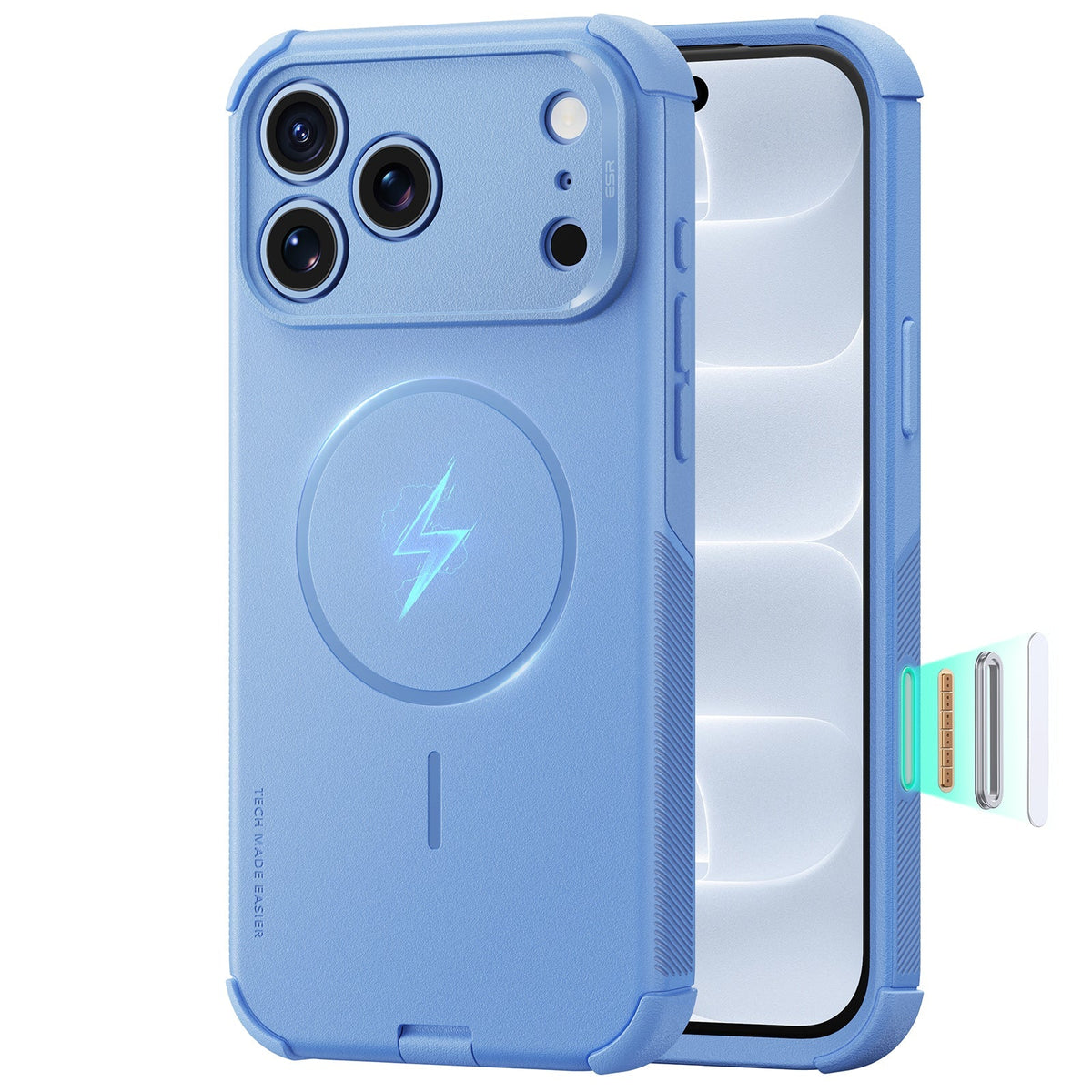 Misty Blue iPhone 18 Pro Case Tough Phone Case with Magsafe 