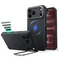 Black iPhone 18 Pro Tough Phone Case Magsafe with Stand