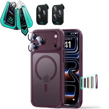 iPhone 18 Pro Max Bundle Classic Hybrid Magnetic Case & Armorite®️ Screen Protector - Frosted Deep Burgundy ESR ESR