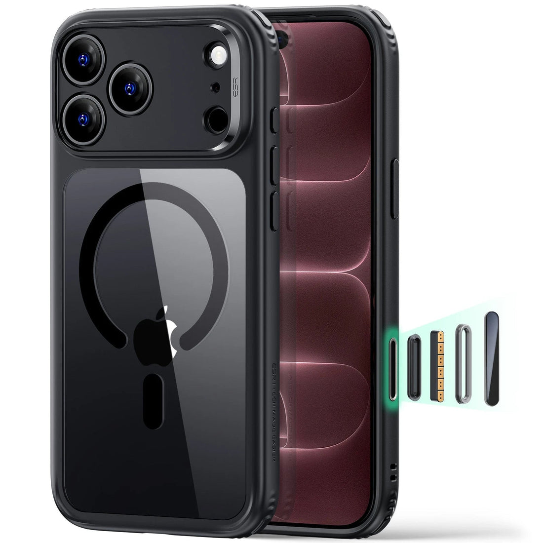 Clear Black iPhone 18 Pro Max Magsafe Slim Phone Case 