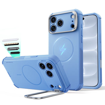 Misty Blue iPhone 18 Pro Max Tough Phone Case Magsafe with Stand