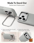 ESR Light Gray Leather iPhone 18 Pro Magsafe Case with Stand Made To Stand Out
