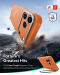 ESR Orange iPhone 18 Pro Tough Phone Case Magsafe with Stand For Life's Greatest Hits