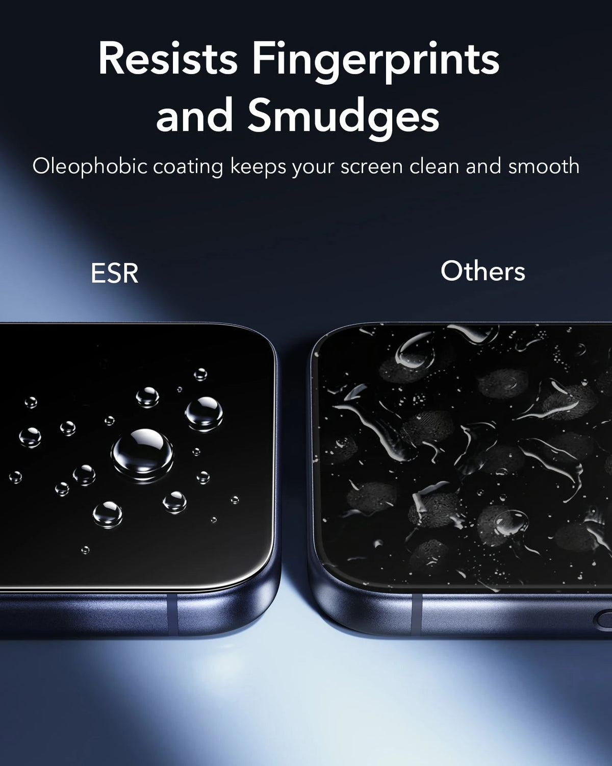 ESR iPhone 18 Pro Max Armorite Tempered Glass Screen Protecor Resists Fingerprints and Smudges