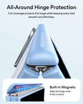 Frosted Misty Blue iPhone 18 Pro Max Magsafe Slim Phone Case with Stand All-Around Hinge Protection