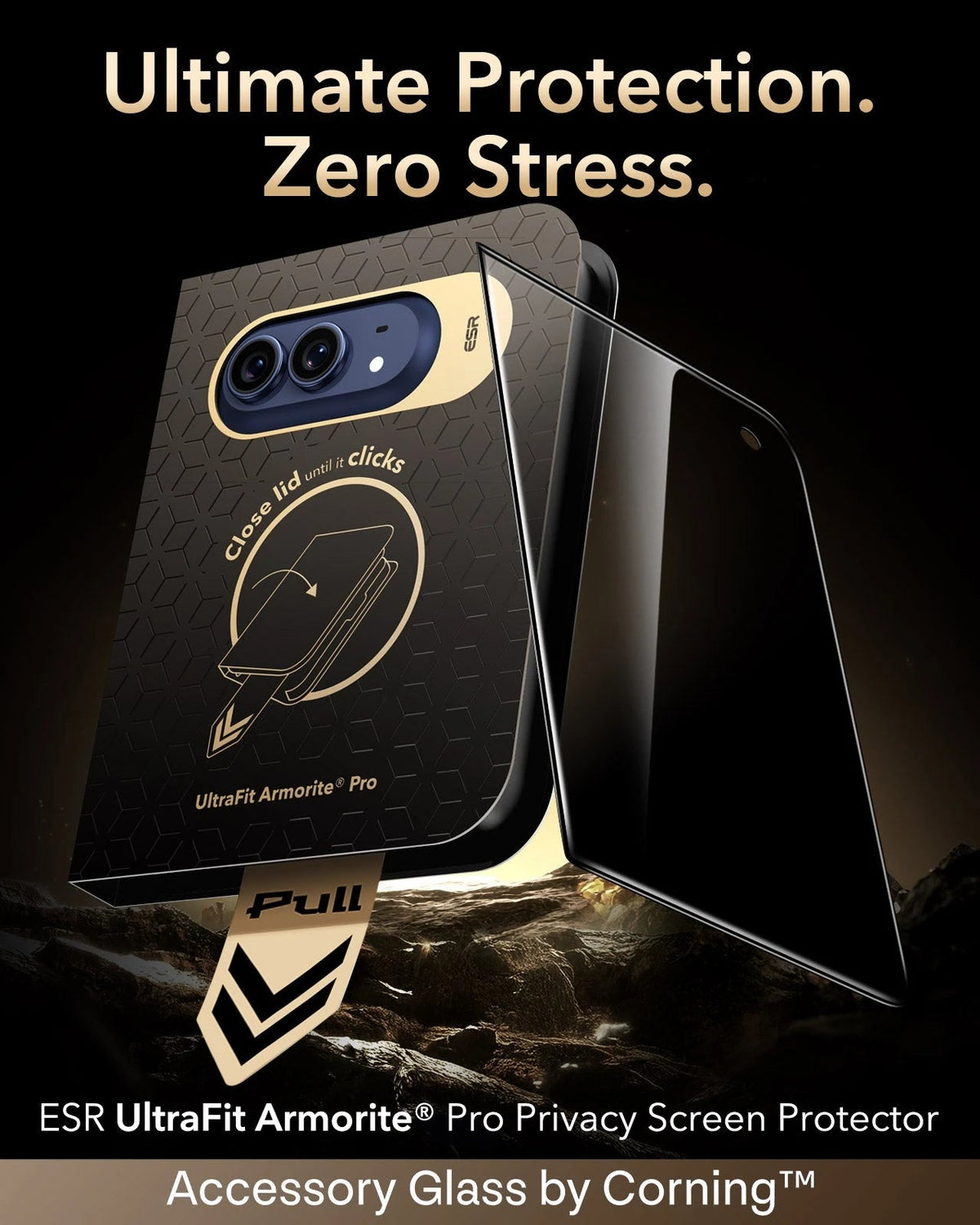 esr iPhone Duo Corning Glass Privacy Screen Protector Ultimate Protection. 
Zero Stress.
