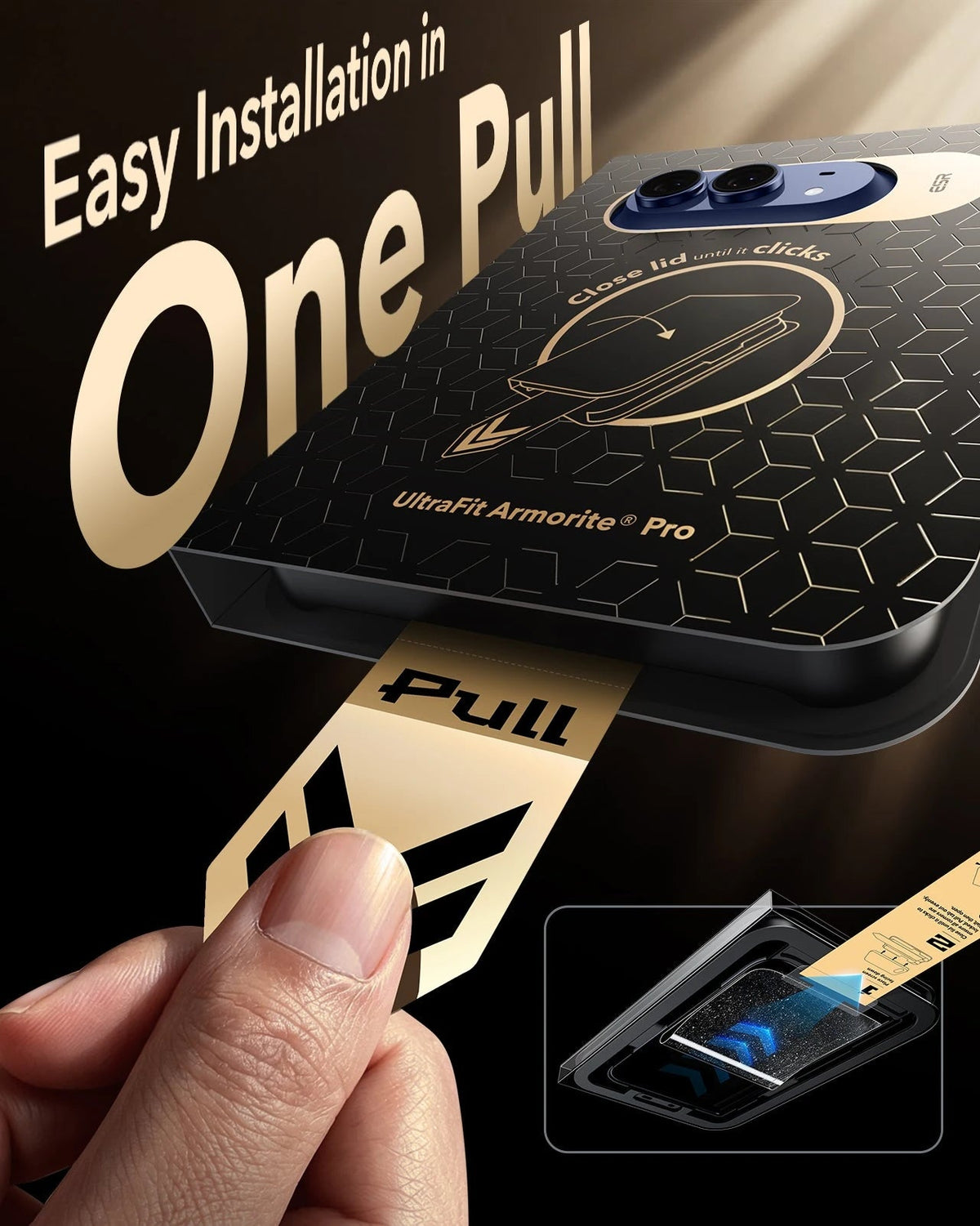 esr iPhone Duo Corning Glass Privacy Screen Protector Easy Installation in One Pull