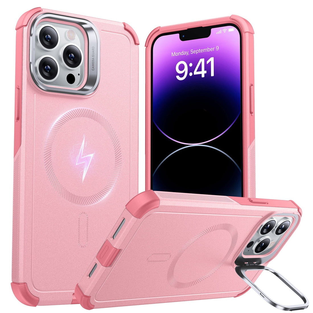iPhone 13 Pro Cyber Tough Magnetic Case (Stash Stand) - Pink ESR ESR