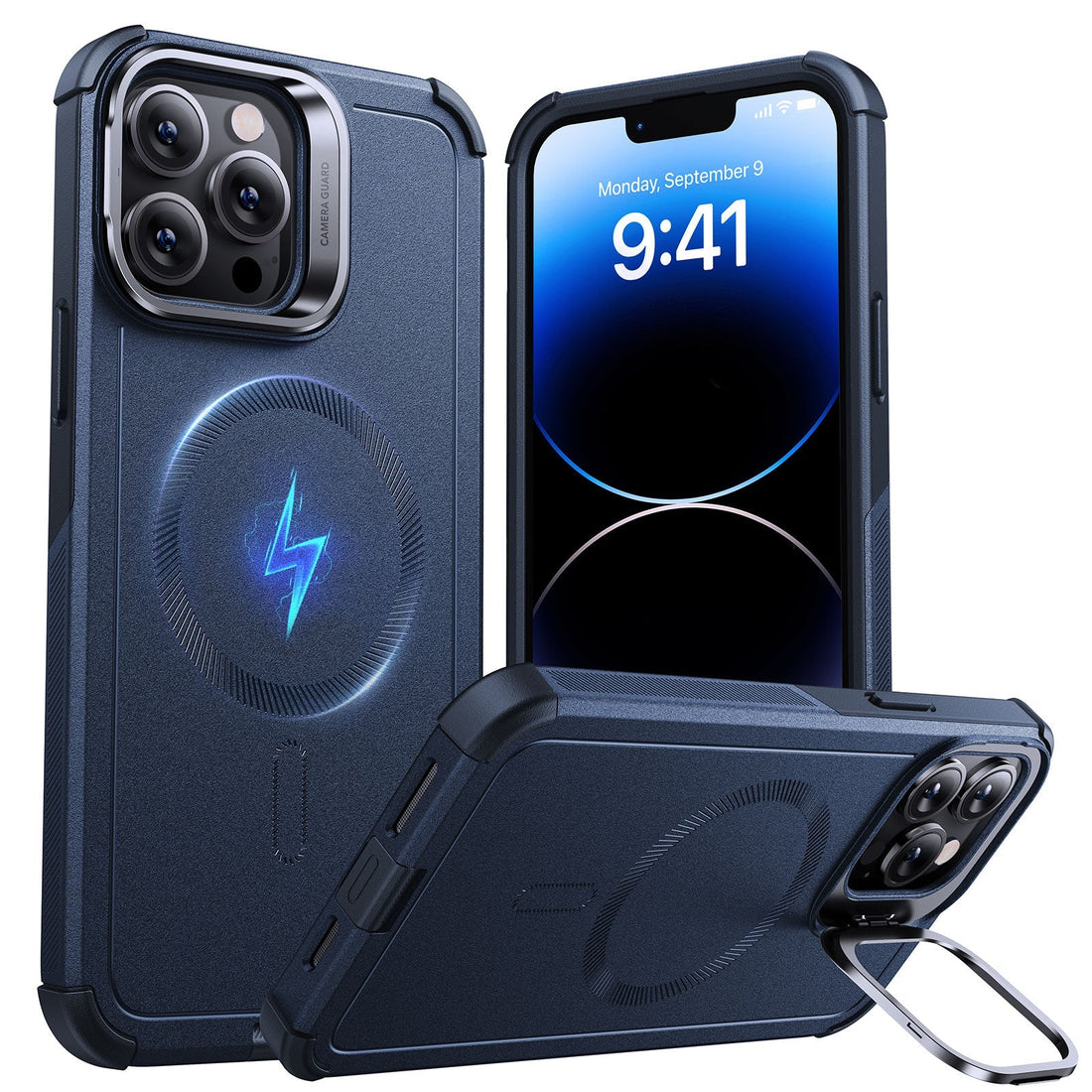 iPhone 13 Pro Max Cyber Tough Magnetic Case (Stash Stand) - Dark Blue ESR ESR