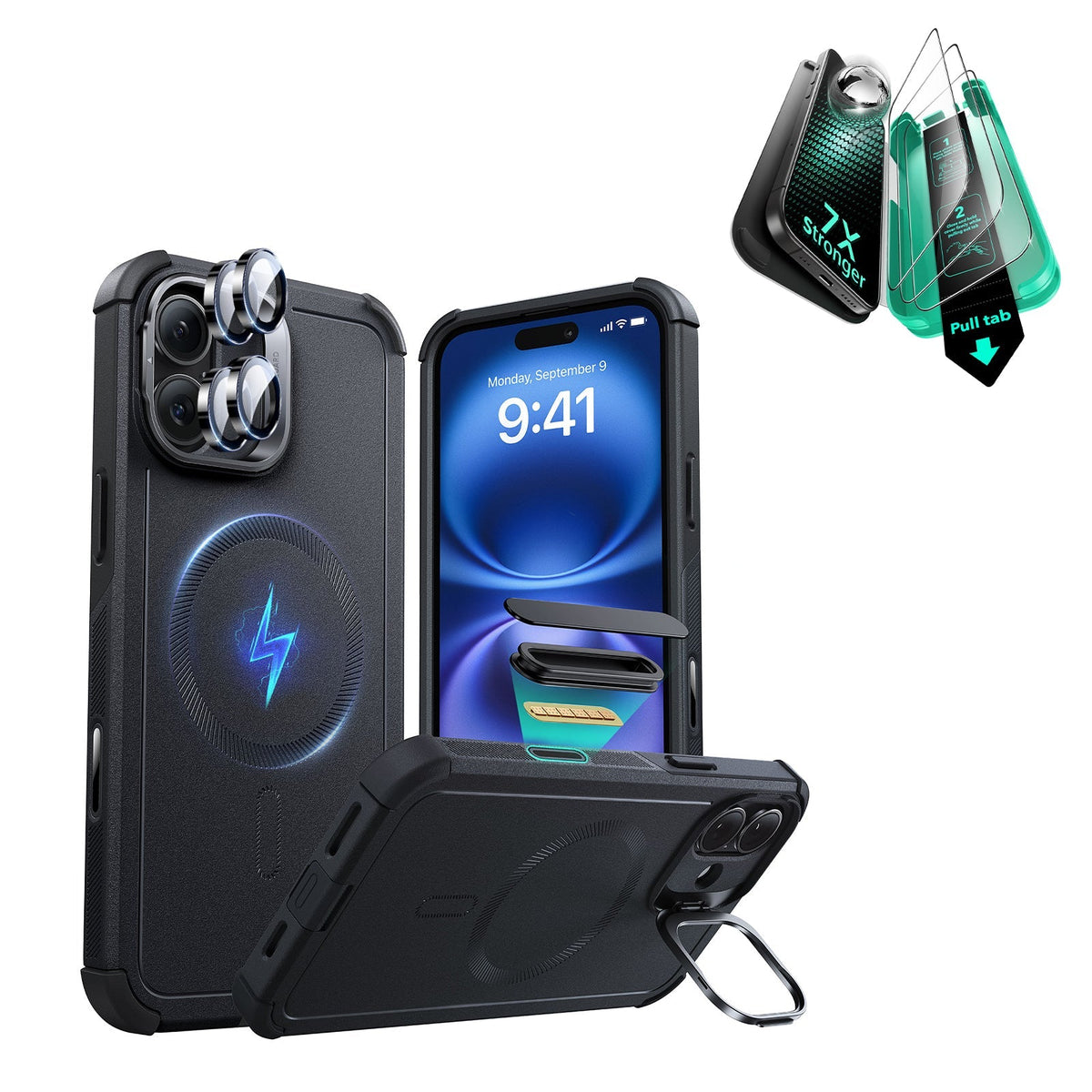 iPhone 16 Cyber Tough Magnetic Case Protection Bundle