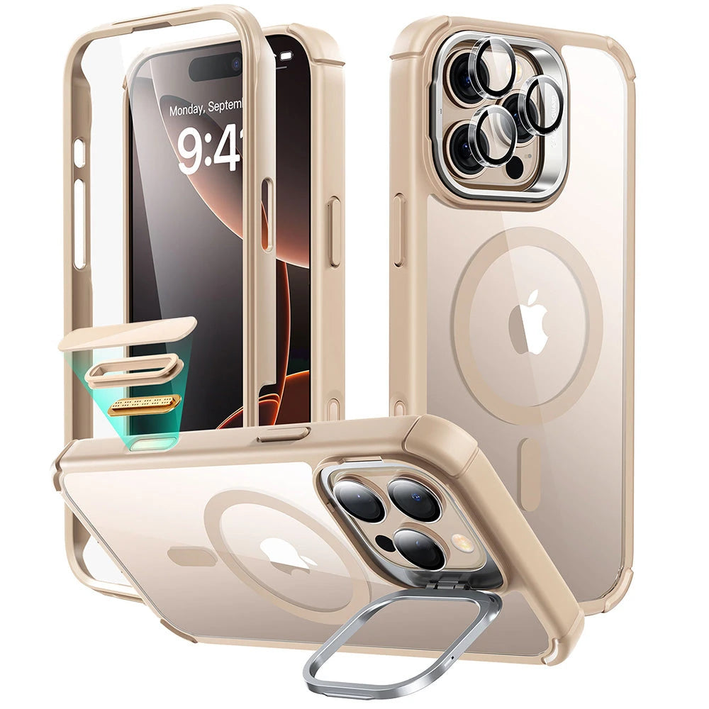 iPhone 16 Pro Max Armor Tough Magnetic Case Desert Titanium