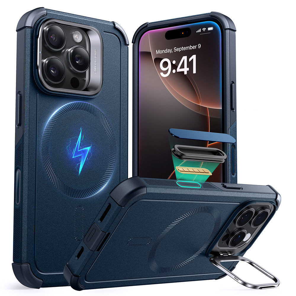 iPhone 16 Pro Max Cyber Tough Magnetic Case Navy Blue