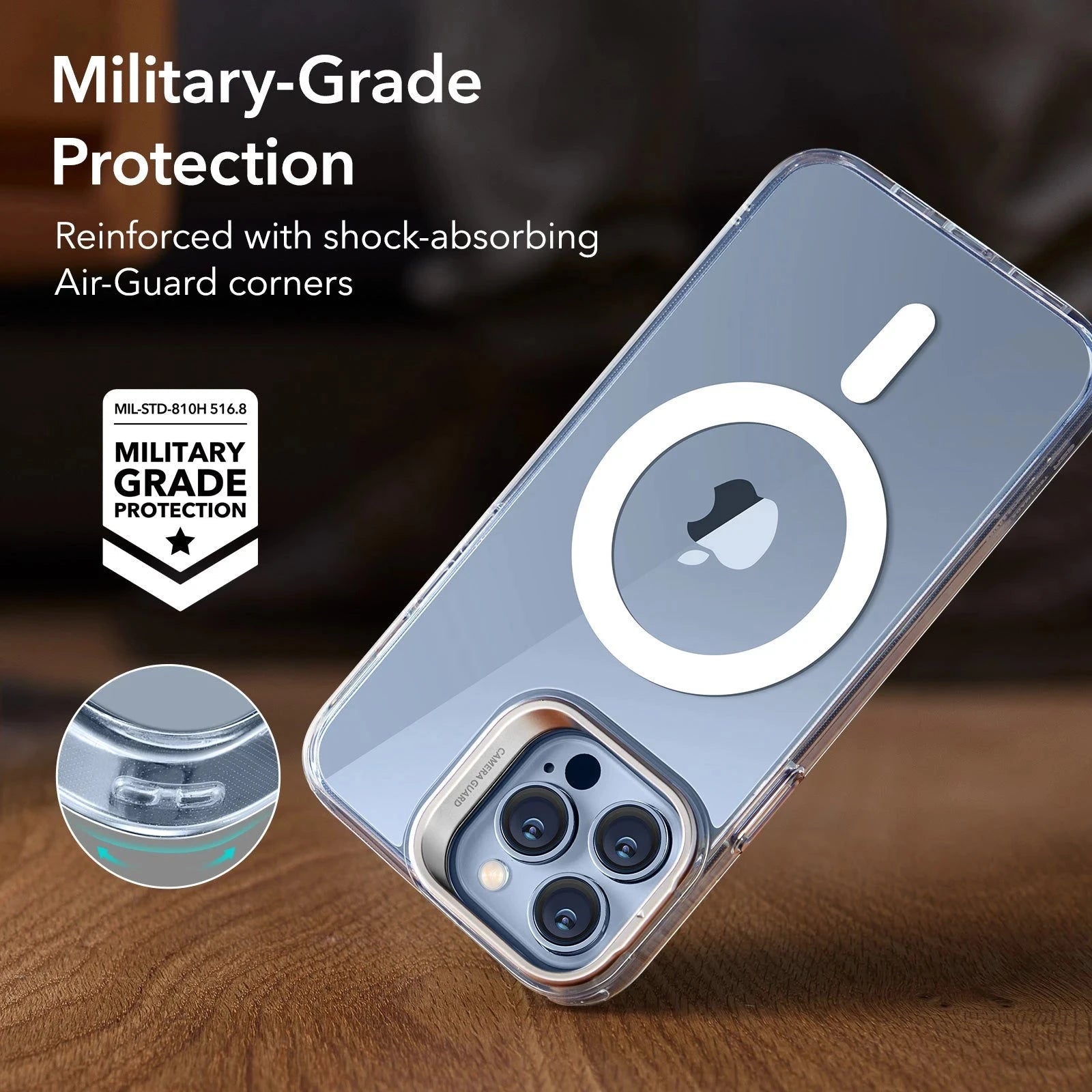 iPhone 13 Pro Classic Hybrid Case with Stash Stand (HaloLock) - Clear ESR ESR