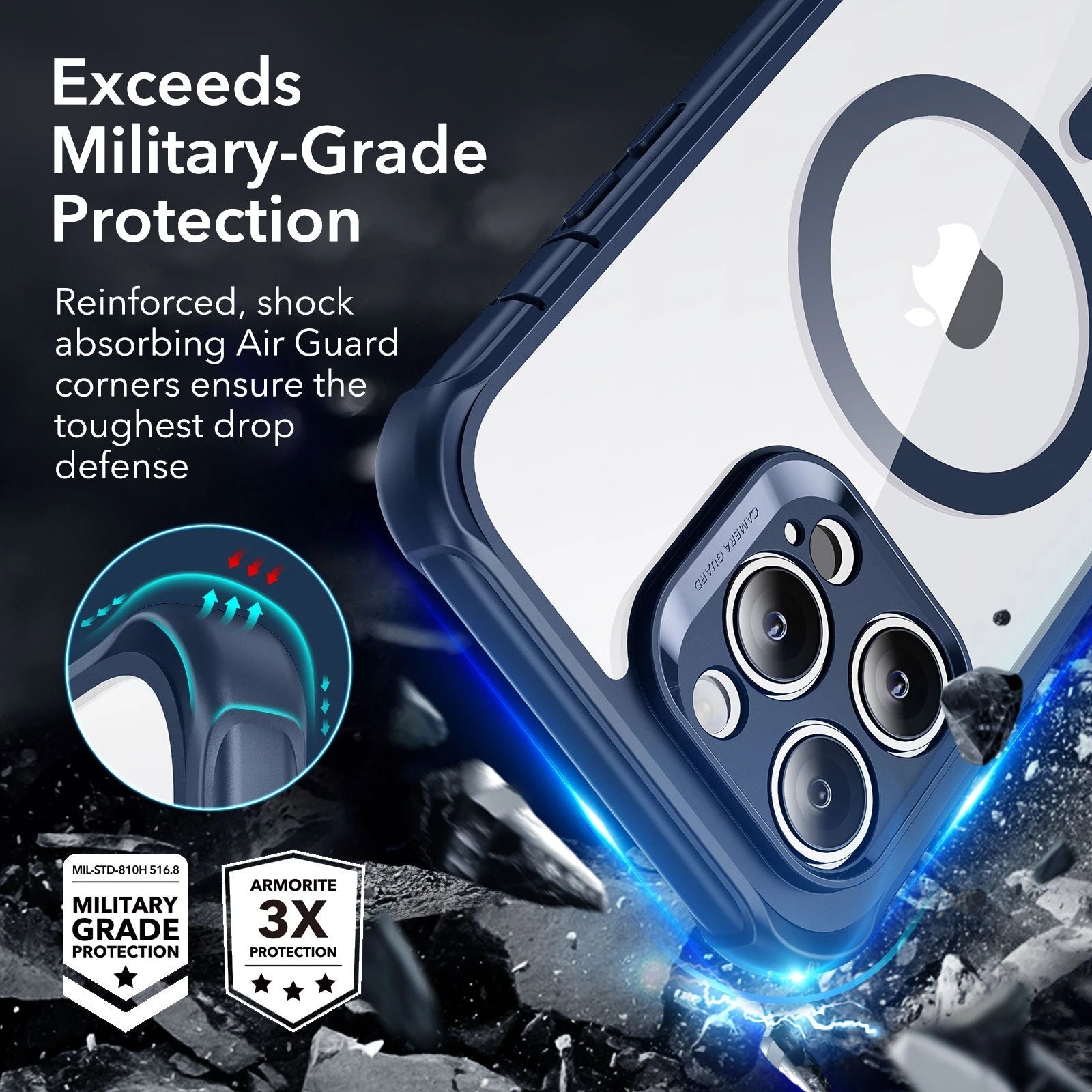 iPhone 14 Pro Max Armor Tough Case (HaloLock) - Clear Blue ESR ESR