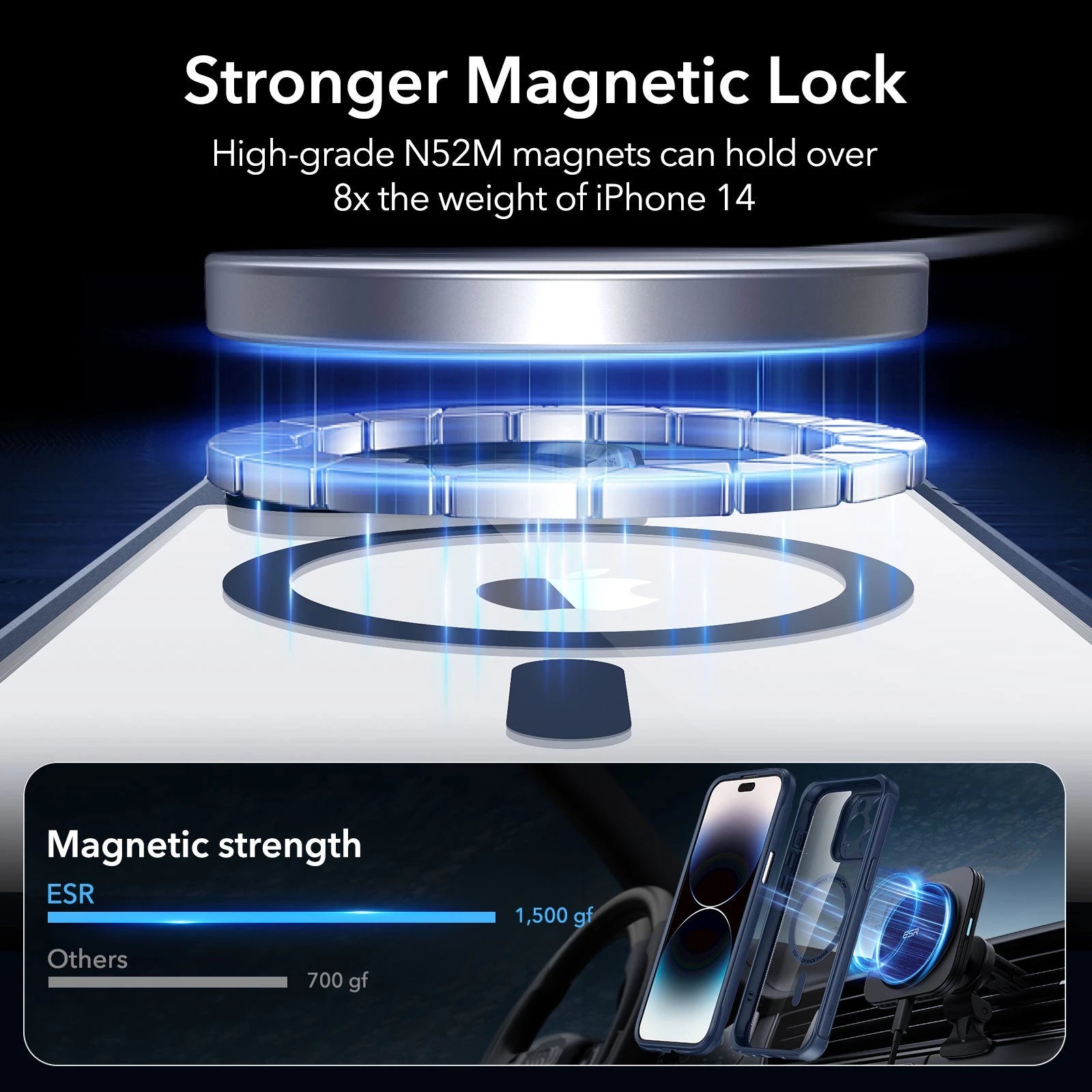 iPhone 14 Pro Max Armor Tough Case (HaloLock) - Clear Blue ESR ESR