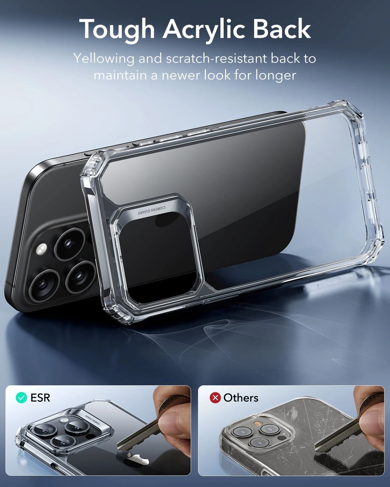 iPhone 15 Pro Max Air Armor Clear Case - Clear Dark Blue ESR ESR