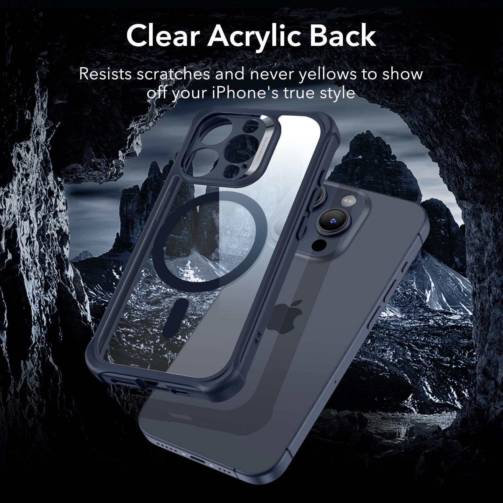 iPhone 15 Pro Max Armor Tough Case (HaloLock) - Clear Dark Blue ESR ESR
