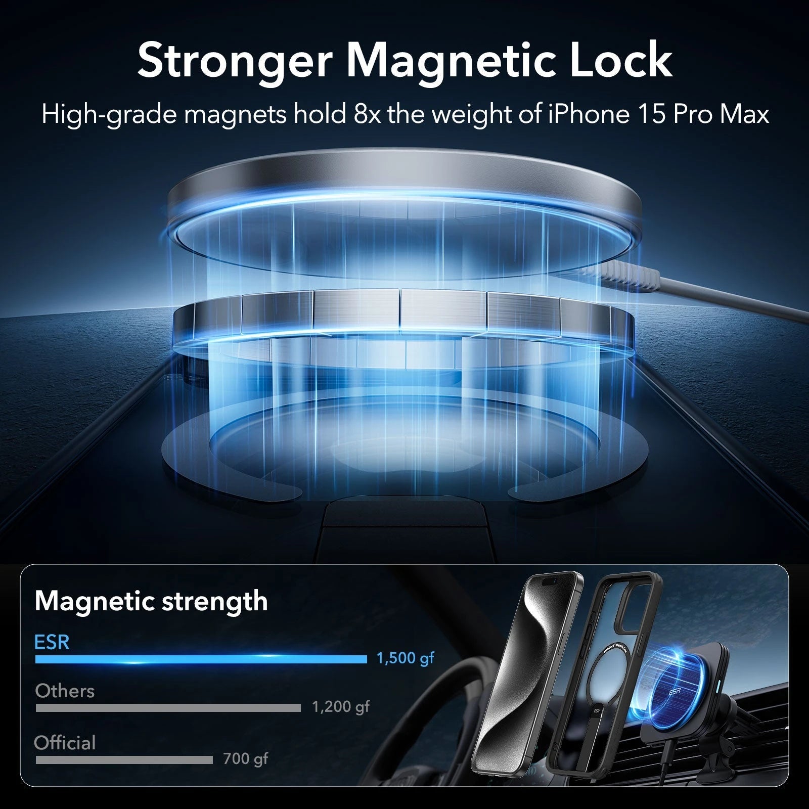 iPhone 15 Pro Max Boost Flickstand Case (HaloLock) - Frosted Black ESR ESR
