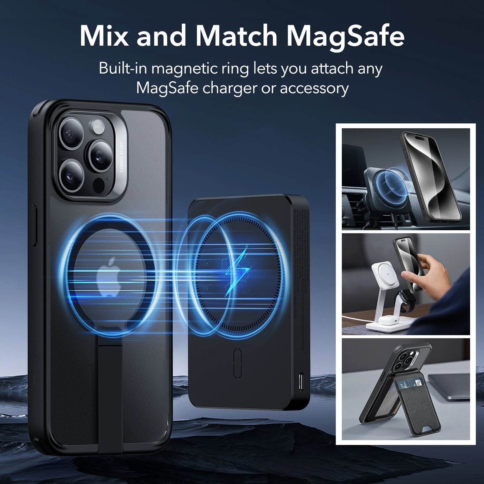iPhone 15 Pro Max Boost Flickstand Case (HaloLock) - Frosted Black ESR ESR