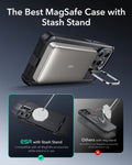iPhone 15 Pro Max Cyber Tough Case with Stash Stand (HaloLock) - Black ESR ESR