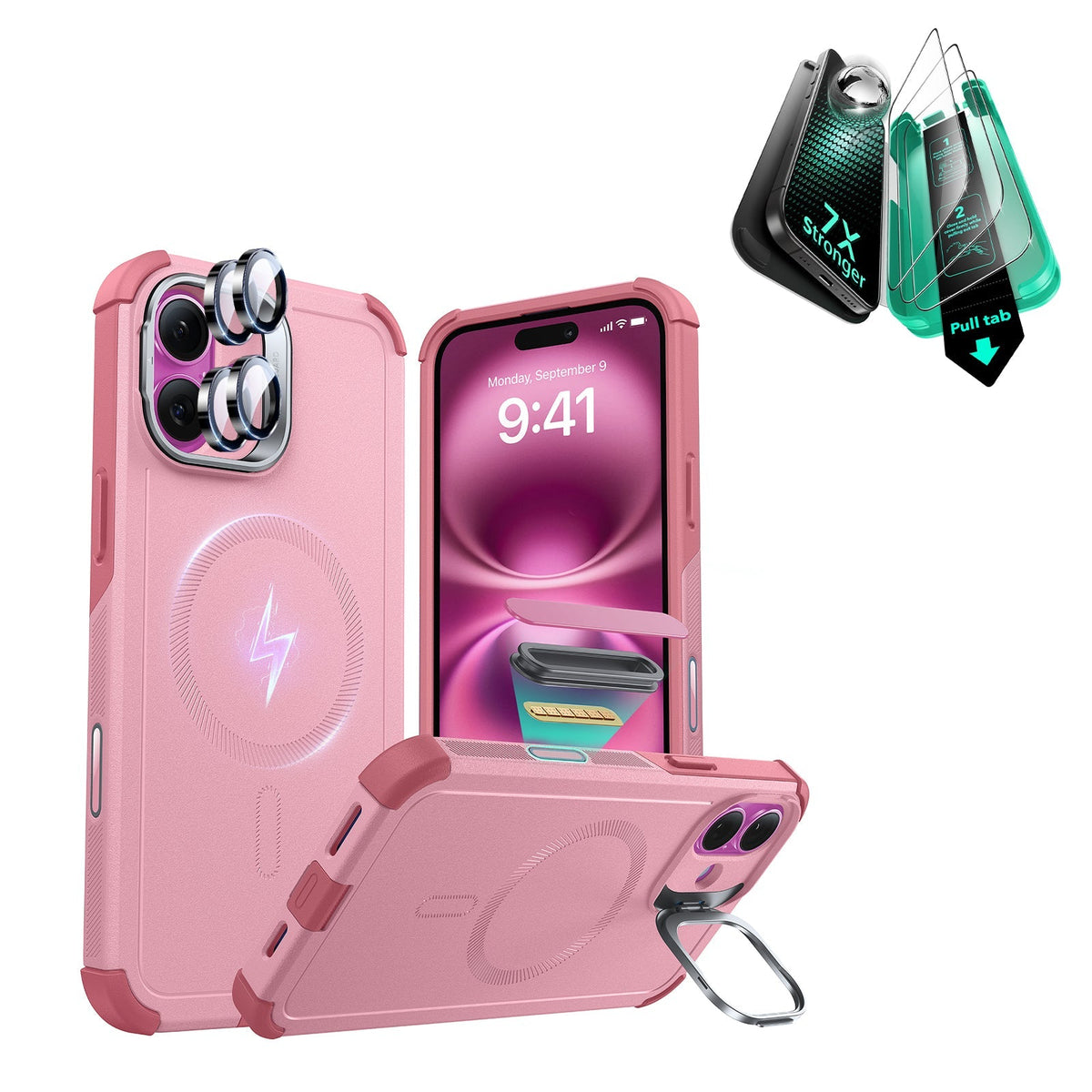 iPhone 16 Cyber Tough Magnetic Case Protection Bundle