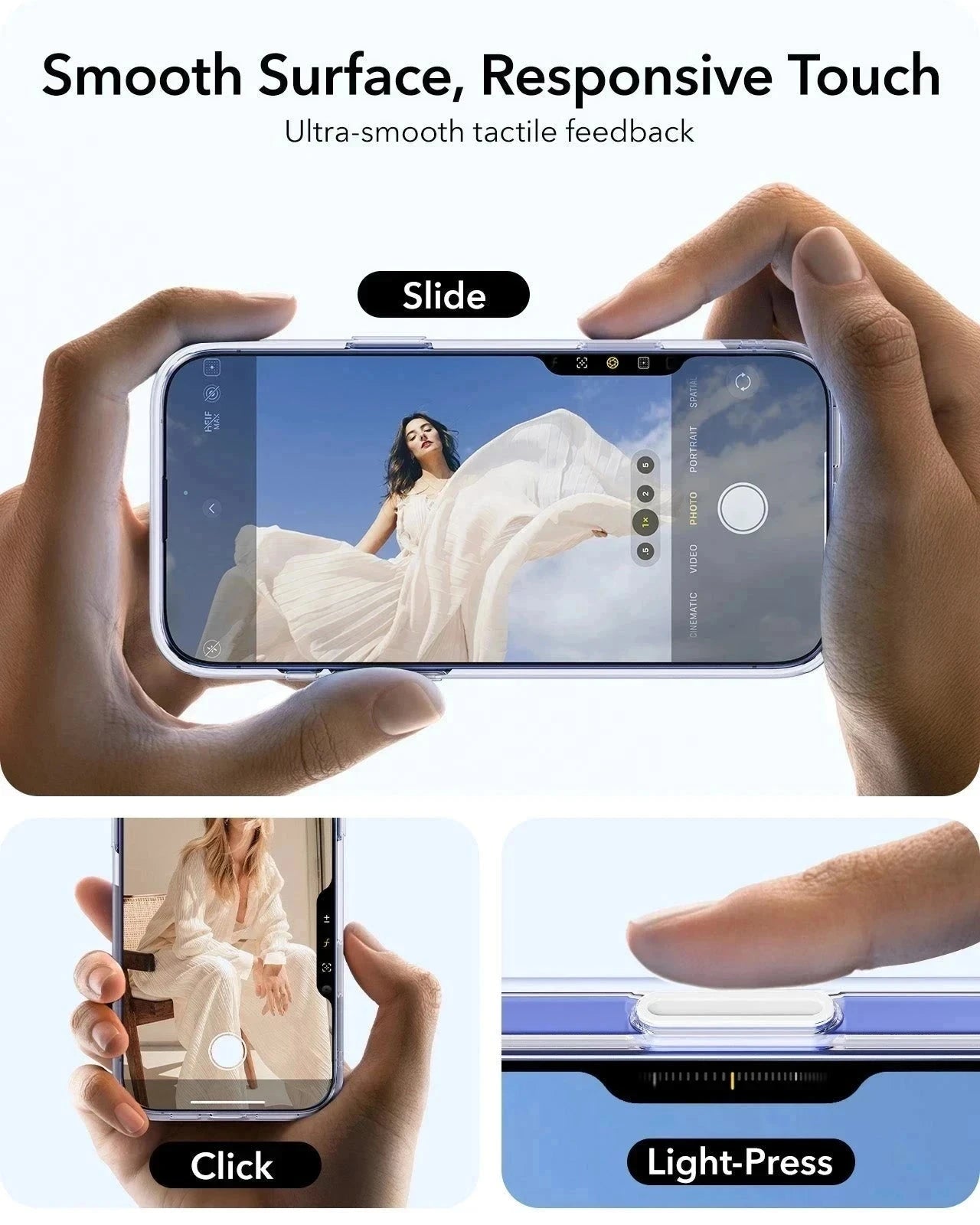 iPhone 16 Plus Classic Hybrid Magnetic Case (Camera Control, Stash Stand) & Privacy Screen Protector Bundle - Clear Black ESR ESR