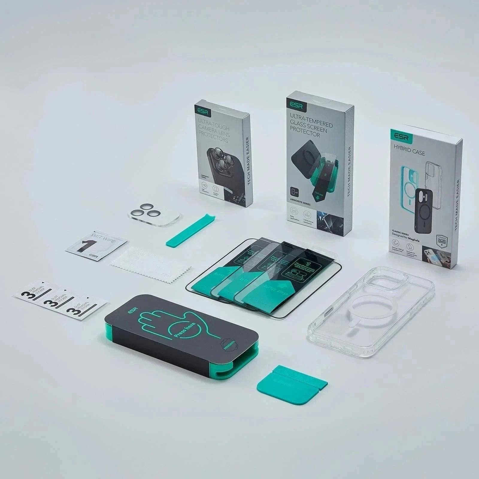 iPhone 16 Plus Classic Hybrid Magnetic Case (Camera Control) & Screen Protection Bundle - Clear ESR ESR