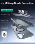 iPhone 16 Plus Cyber Tough Magnetic Case (Camera Control, Stash Stand) - Light Grey ESR ESR