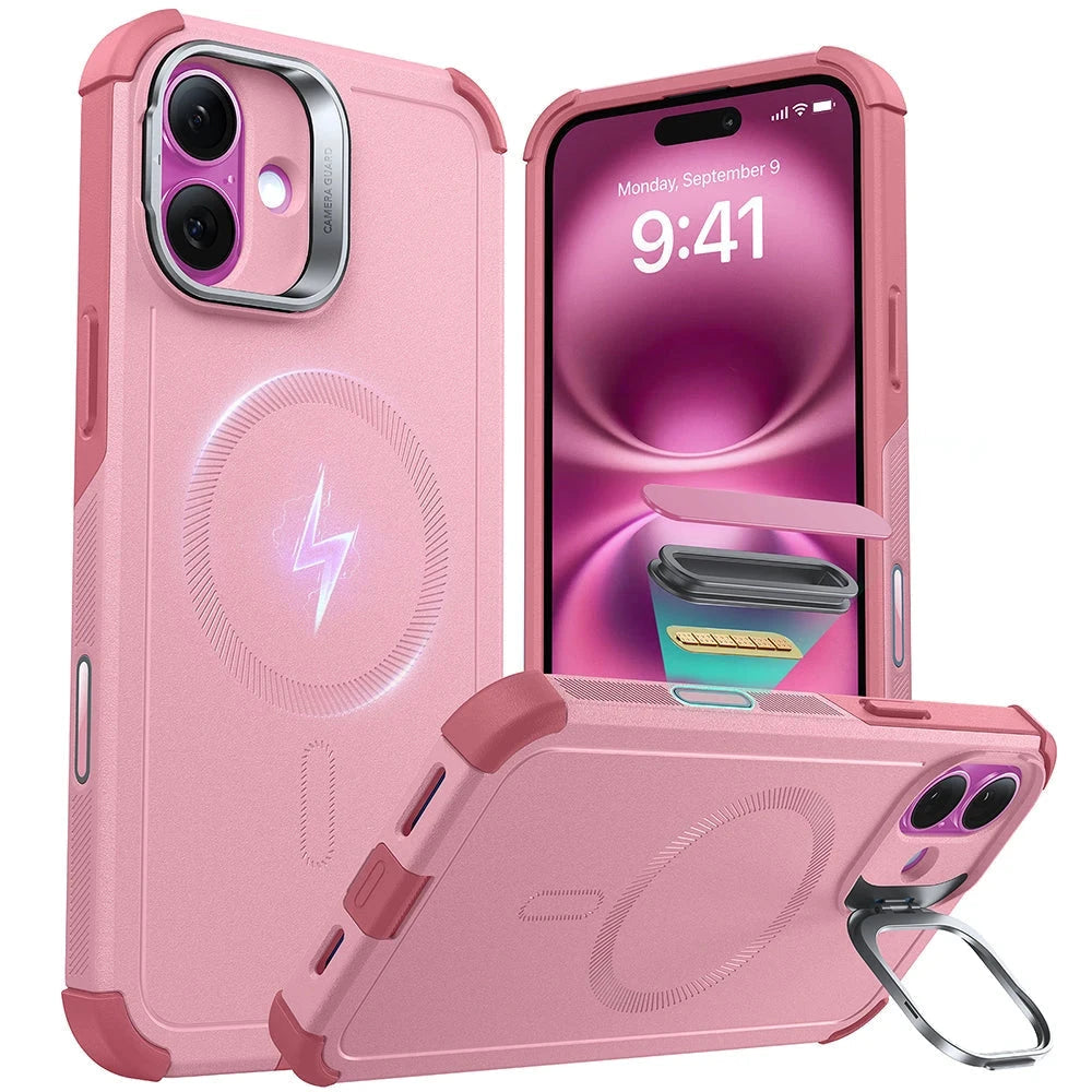 iPhone 16 Plus Cyber Tough Magnetic Case (Camera Control, Stash Stand) - Pink ESR ESR
