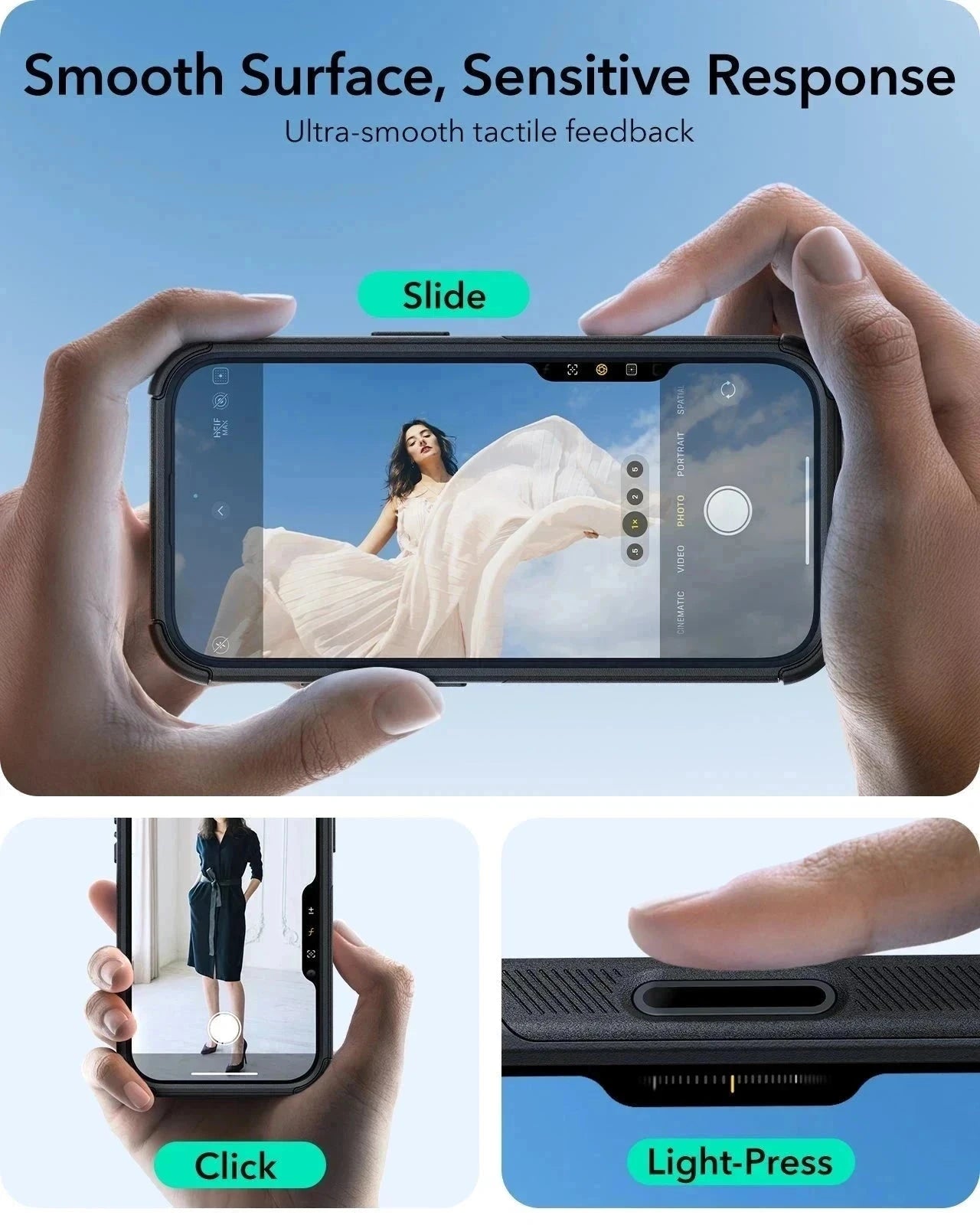 iPhone 16 Plus Cyber Tough Magnetic Case Privacy Protection Bundle (Camera Control, Stash Stand) - Black ESR ESR