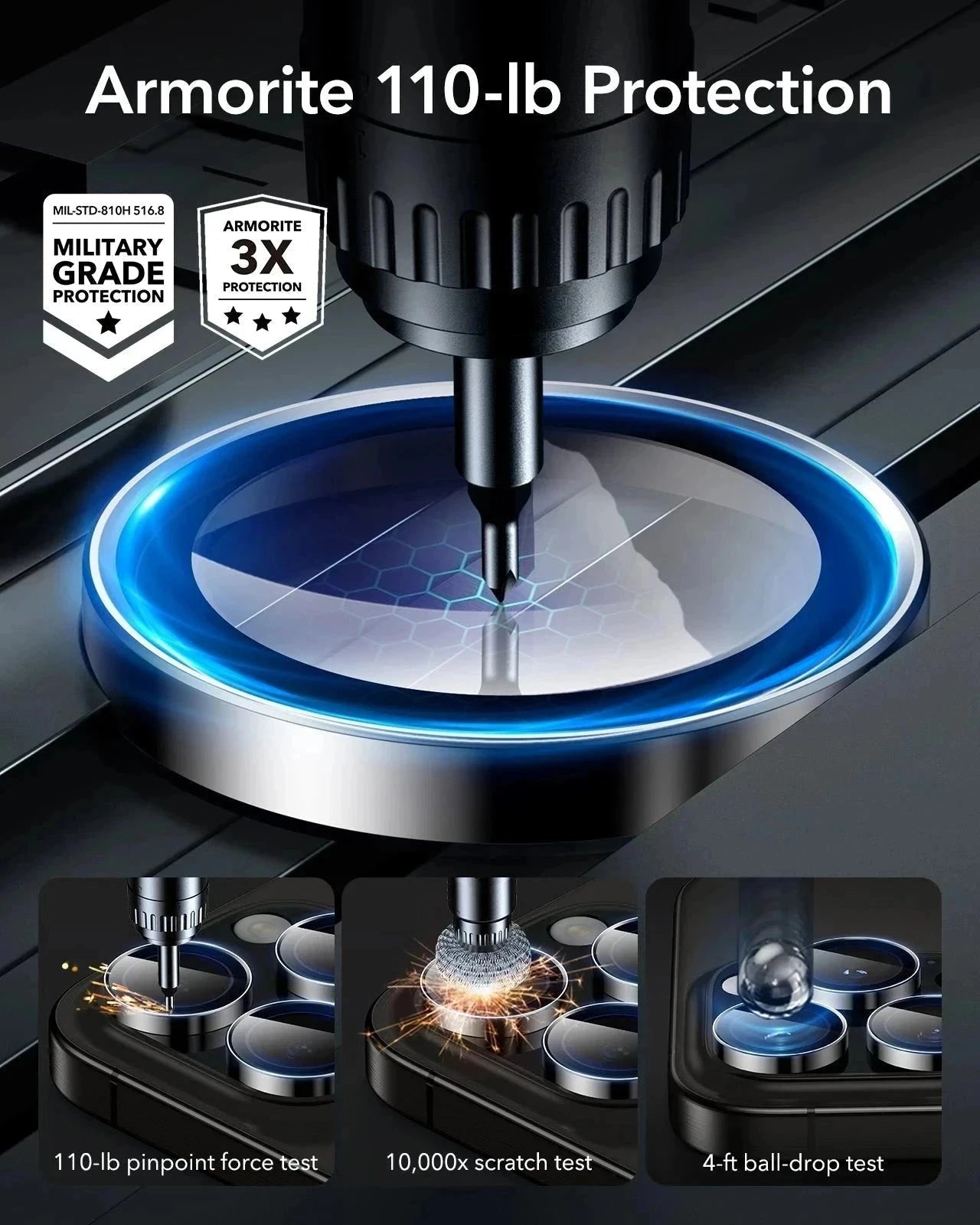 iPhone 16 Pro Max Classic Hybrid Magnetic Case (Camera Control, Stash Stand) & Privacy Screen Protector Bundle - Clear ESR ESR