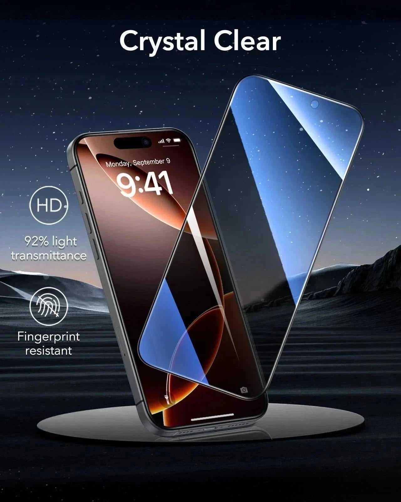 Phone 16 Pro Max Classic Hybrid Magnetic Case (Camera Control) & Privacy Screen Protector Bundle - Clear ESR ESR