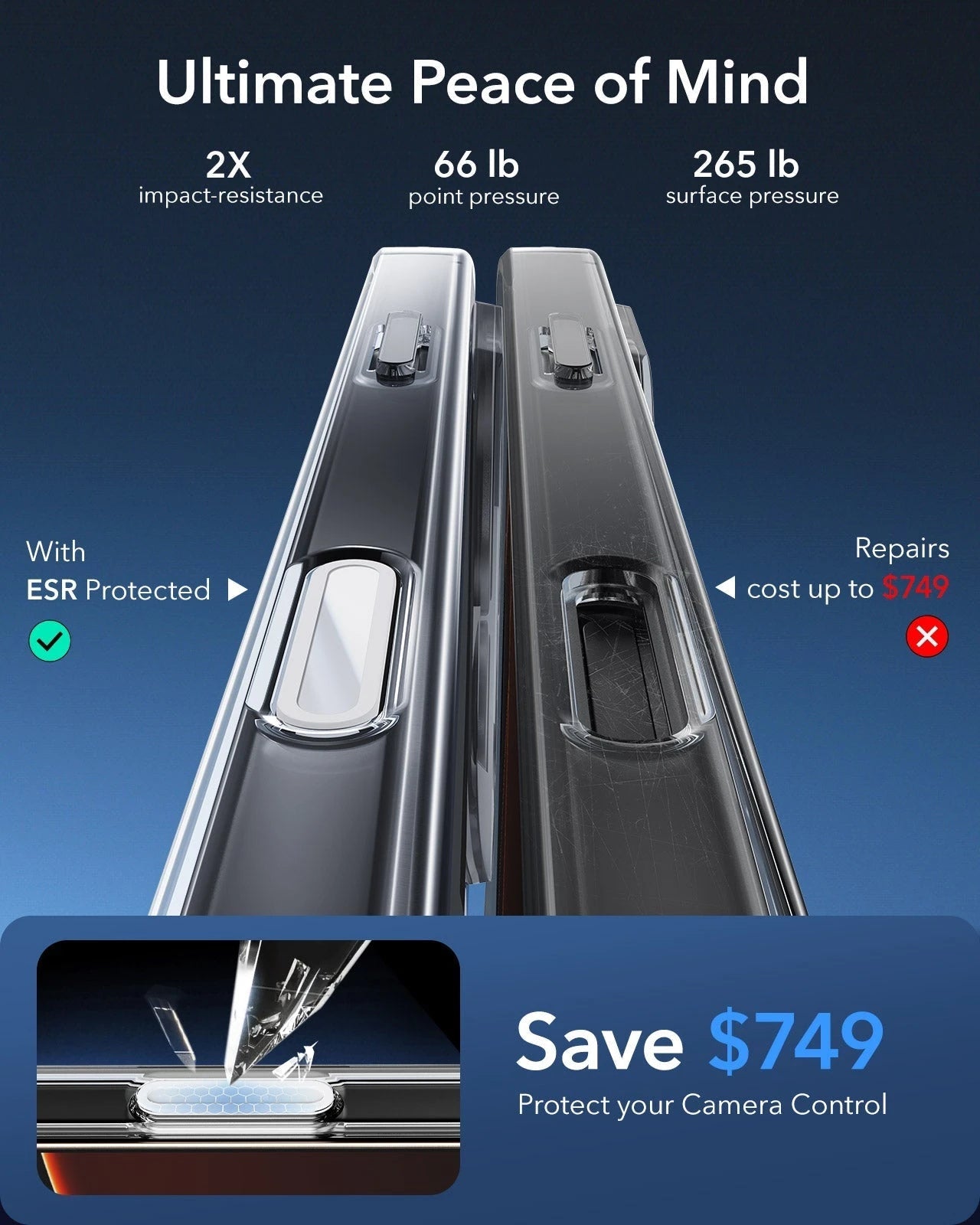 iPhone 16 Pro HaloLock Classic Hybrid Case (Camera Control) - Clear Shimmer ESR ESR