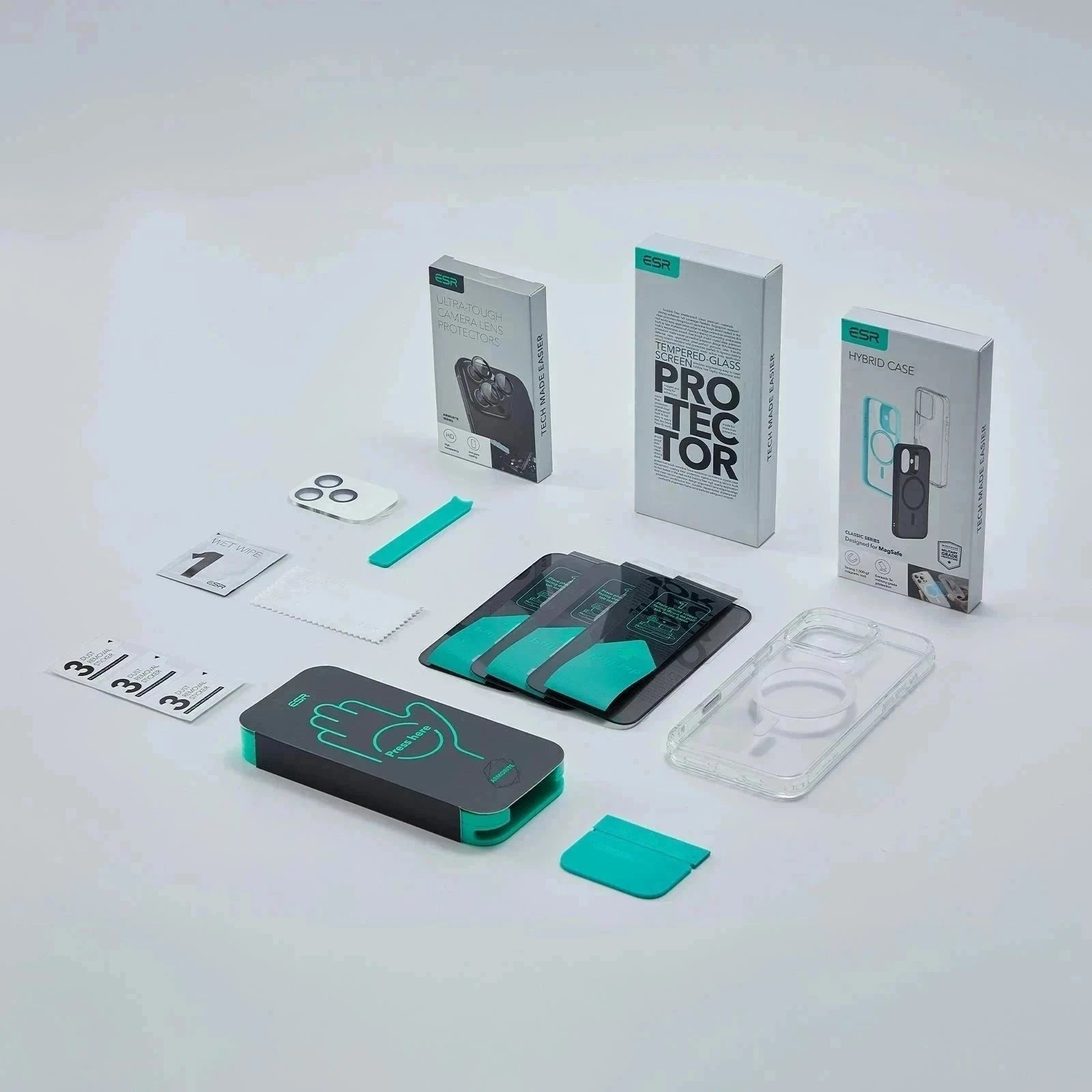 Phone 16 Pro Max Classic Hybrid Magnetic Case (Camera Control) & Privacy Screen Protector Bundle - Clear ESR ESR