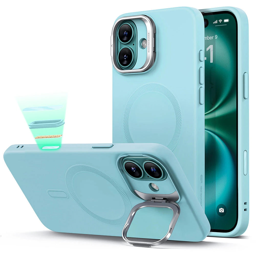 iPhone 16 Cloud Soft Magnetic Case (Camera Control, Stash Stand) - Teal ESR ESR