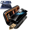 iPhone 17 Pro Max Corning Glass Privacy Screen Protector and Camera Lens Protector Orange Blue