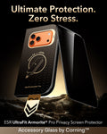 ESR iPhone 18 Pro Corning Glass Privacy Screen Protector Ultimate Protection.  Zero Stress.