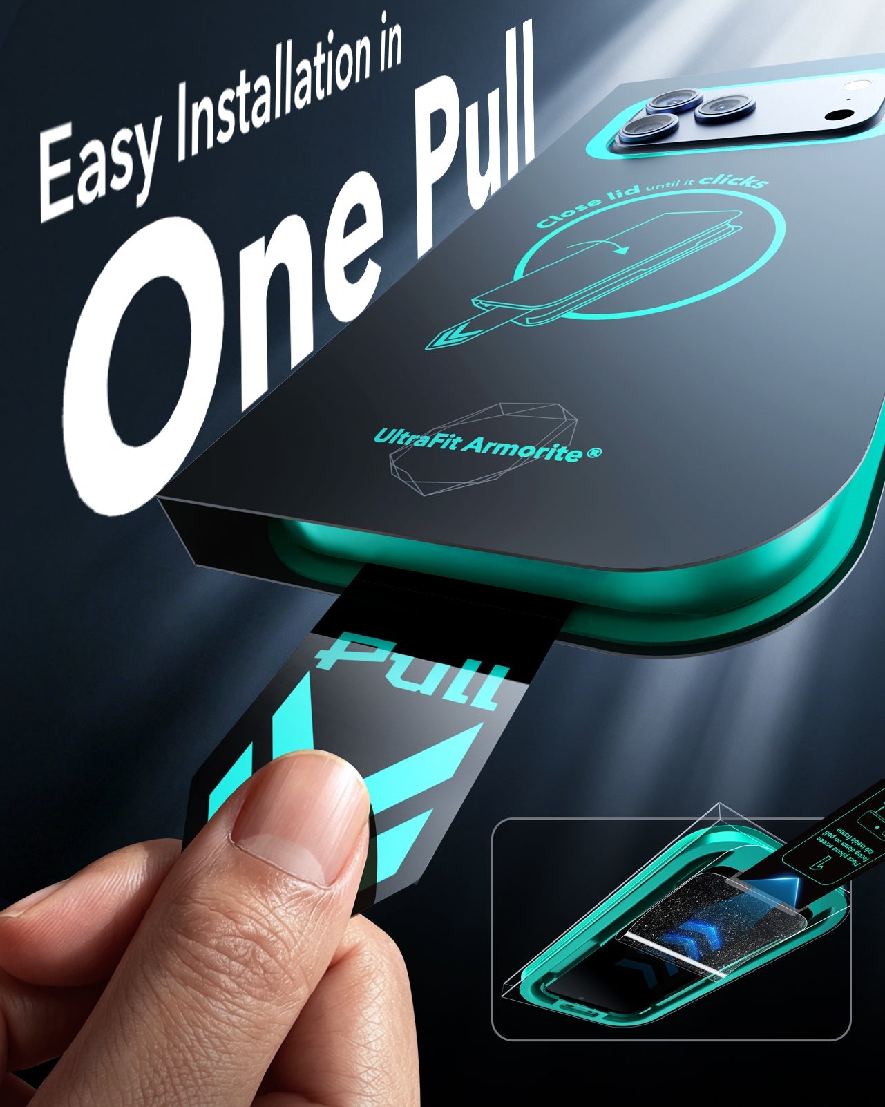 ESR iPhone 18 Pro Max Armorite Tempered Glass Privacy Screen Protecor Easy Installation in One Pull