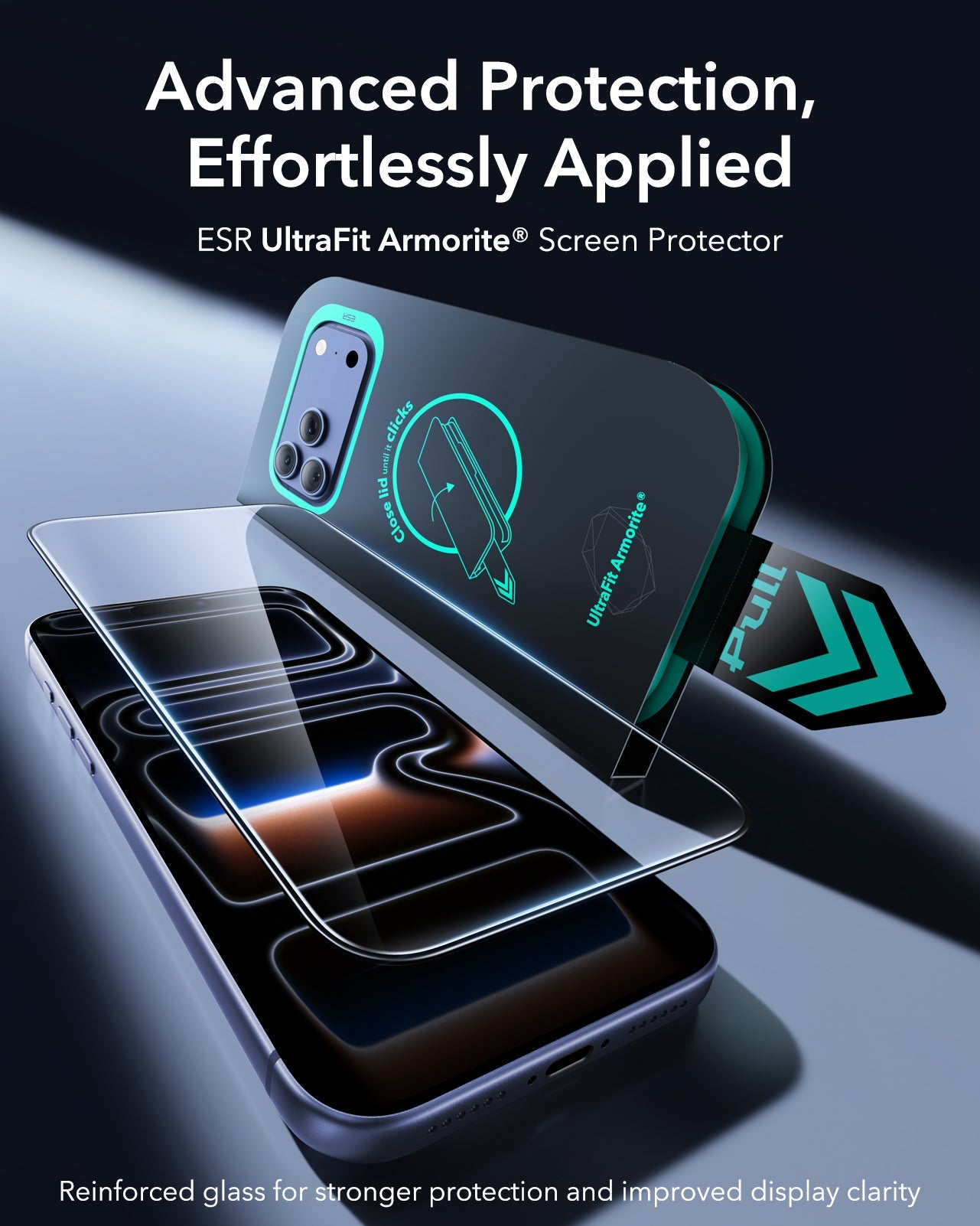 ESR iPhone 18 Pro Max Armorite Tempered Glass Screen Protecor Advanced Protection,  Effortlessly Applied