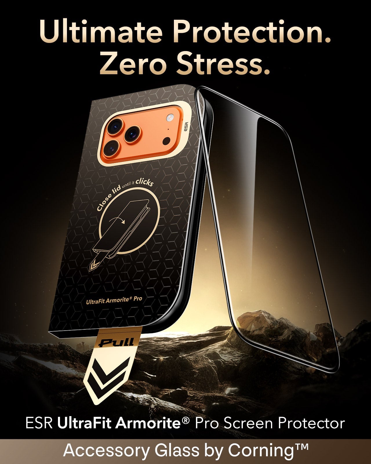 ESR iPhone 18 Pro Max Corning Glass Screen Protector Ultimate Protection.  Zero Stress.