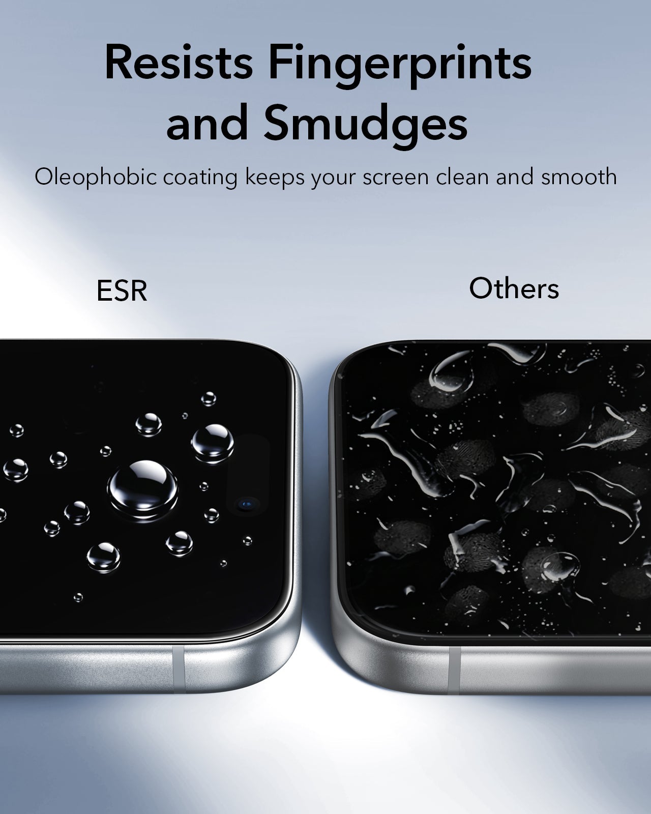 ESR iPhone 18 Pro Tempered Glass Privacy Screen Protector Protects Resists Fingerprints and Smudges