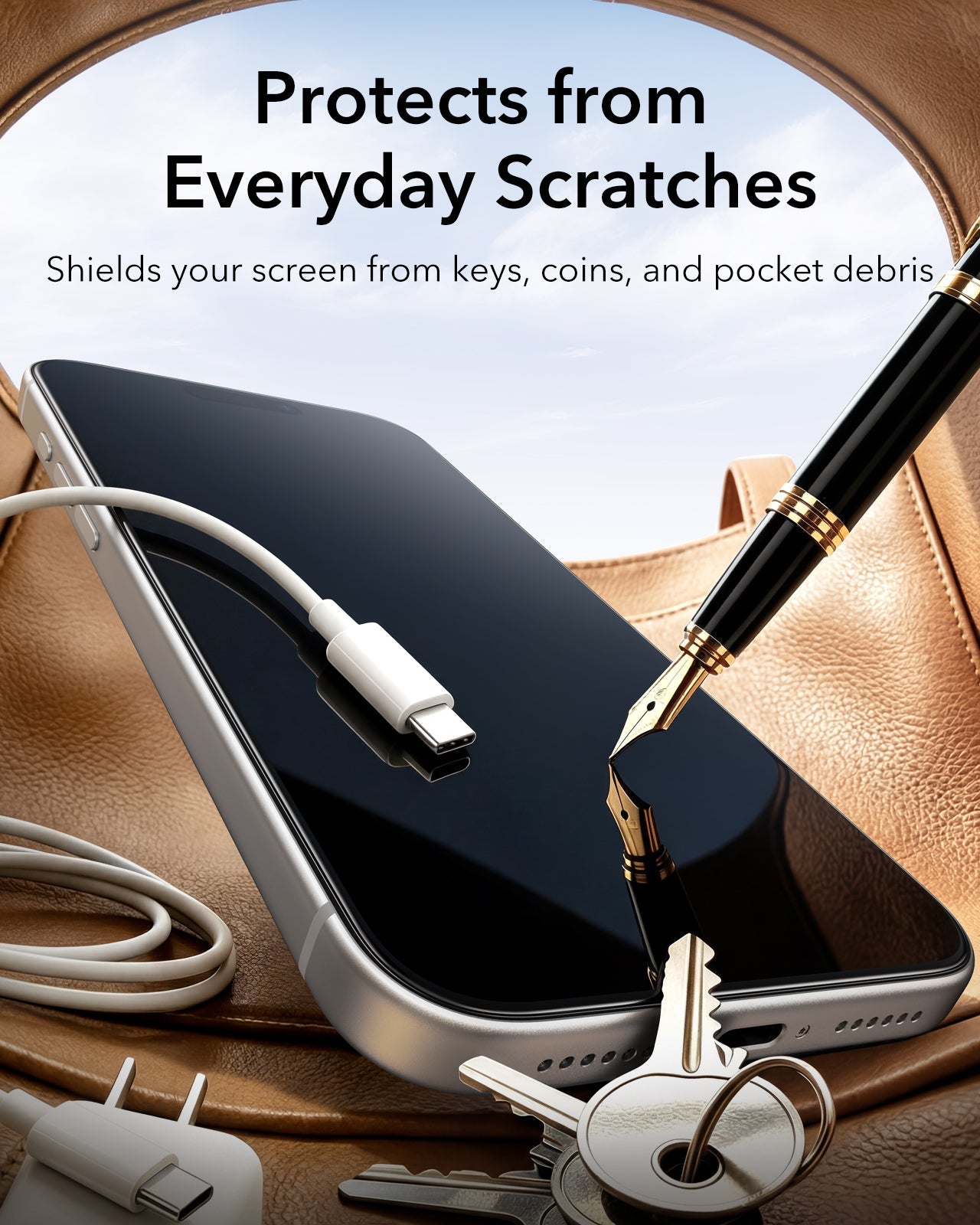 ESR iPhone 18 Pro Tempered Glass Screen Protector Protects from Everyday Scratches