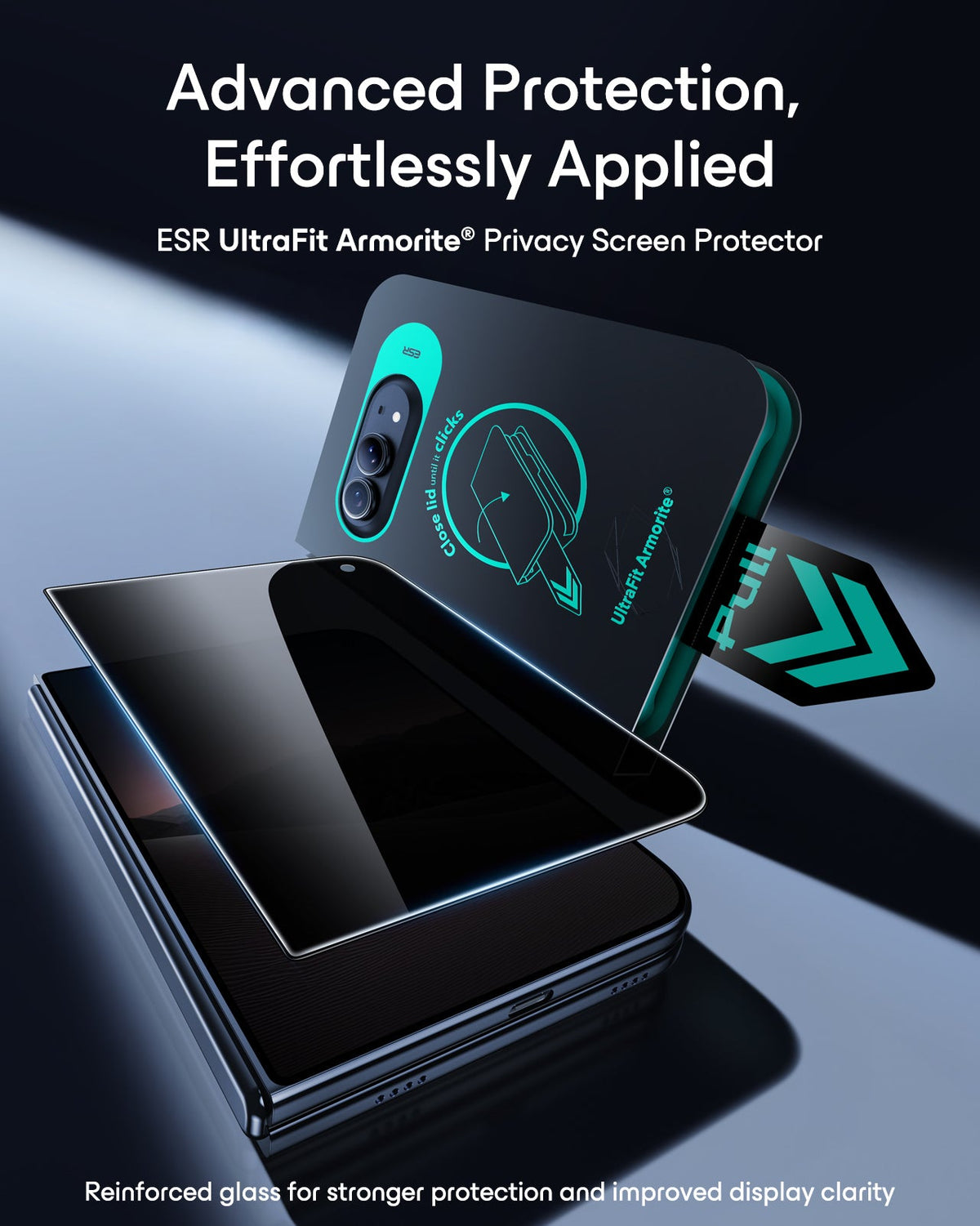 esr iPhone Duo Armorite Tempered Glass Privacy Screen Protector 3 Pack Advanced Protection, Effortlessly Applied