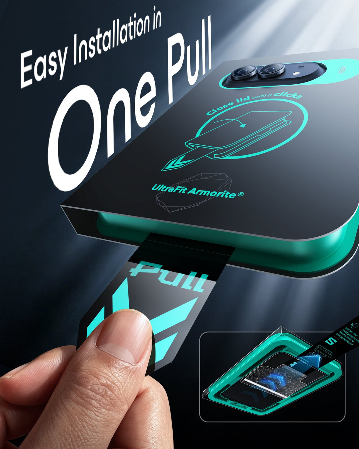 esr iPhone Duo Armorite Tempered Glass Privacy Screen Protector 3 Pack Easy Installation in One Pull